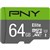 PNY ELITE U1 CLASS 10 MICRO SD FLASH MEMORY CARD 64GB