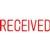 XSTAMPER CXBN 1116 PREINKED MESSAGE STAMP RECEIVED 42 X 13MM RED