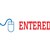 XSTAMPER CXBN 2027 PREINKED MESSAGE STAMP ENTERED WITH ICON 42 X 13MM REDBLUE