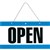 HEADLINE SIGN OPENCLOSED WITH CHAIN 275 X 150MM BLUEBLACKWHITE