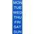 QUARTET MAGNETIC DAYS BLUE 50 X 25MM PACK 7