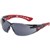BOLLE SAFETY RUSH PLUS SAFETY GLASSES RED AND BLACK ARMS SMOKE LENS