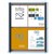 QUARTET ENCLOSED CORK BULLETIN BOARD 533 X 686MM SILVER