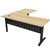RAPID SPAN DELUXE CORNER WORKSTATION METAL MODESTY PANEL 1500 X 1500 X 730MM NATURAL OAKBLACK