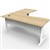 RAPID SPAN DELUXE CORNER WORKSTATION METAL MODESTY PANEL 1500 X 1500 X 730MM NATURAL OAKWHITE