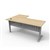 RAPID SPAN DELUXE CORNER WORKSTATION METAL MODESTY PANEL 1800 X 1200 X 730MM NATURAL OAKSILVER