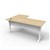 RAPID SPAN DELUXE CORNER WORKSTATION METAL MODESTY PANEL 1800 X 1200 X 730MM NATURAL OAKWHITE