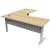 RAPID SPAN DELUXE CORNER WORKSTATION METAL MODESTY PANEL 1800 X 1800 X 730MM NATURAL OAKSILVER