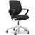 GIROFLEX 313 TASK CHAIR WITH SELFADJUSTING SYNCHRONISED MECHANISM BLACK FRAME PEARL METALIC ALUMINIUM BASE IN GAJA CLASSIC BLACK