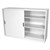STEELCO SLIDING DOOR CABINET 2 SHELVES 1015 X 1500 X 465MM WHITE SATIN