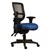 ERGOSELECT SWIFT ERGONOMIC CHAIR MEDIUM MESH BACK 3 LEVER SEAT SLIDE BLACK NYLON BASE ADJUSTABLE ARMS BLUE