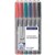 STAEDTLER 316 LUMOCOLOR NONPERMANENT MARKER FINE 06MM ASSORTED WALLET 6