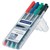 STAEDTLER 318 LUMOCOLOR PERMANENT MARKER BULLET 06MM ASSORTED WALLET 4