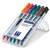 STAEDTLER 318 LUMOCOLOR PERMANENT MARKER BULLET 06MM ASSORTED WALLET 6