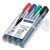 STAEDTLER 352 LUMOCOLOR PERMANENT MARKER BULLET 20MM ASSORTED WALLET 4