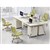 FLEET 4 PERSON WORKSTATION 2800 X 1200MM WHITE