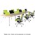 OBLIQUE HEIGHT ADJUSTABLE 6 PERSON BACK TO BACK DESK 4500 X 1500 X 720MM SNOW MAPLE