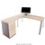 OBLIQUE HEIGHT ADJUSTABLE CORNER WORKSTATION LHS FIXED PEDESTAL 15001500 X 600500 X 720MM SNOW MAPLE