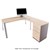 OBLIQUE HEIGHT ADJUSTABLE CORNER WORKSTATION RHS FIXED PEDESTAL 15001500 X 600500 X 720MM SNOW MAPLE