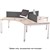 OBLIQUE HEIGHT ADJUSTABLE 3 PERSON WORKSTATION POD 1200 X 1200 X 600 X 600 X 720MM SNOW MAPLE