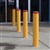 BRADY BOLLARD FIXED HEAVY DUTY SQUARE BELOW GROUND 1000 X 90MM YELLOW
