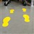 BRADY DURABLE FLOOR MARKERS FOOT PRINTS YELLOW 51 X 127MM PACK 20