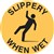 BRADY SAFETY FLOOR MARKER SLIPPERY WHEN WET SIGN