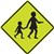 BRADY CHILDREN CROSSING SYMBOL C1 REFLECTIVE ALUMINIUM 600 X 600MM FLUORO YELLOWBLACK