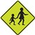 BRADY CHILDREN CROSSING SYMBOL C1 REFLECTIVE ALUMINIUM 750 X 750MM FLUORO YELLOWBLACK