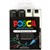 POSCA PC8K PAINT MARKER CHISEL BROAD 8MM BLACK  WHITE PACK 4