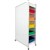VISIONCHART EDUCATION HUDDLE DOUBLE SIDED MOBILE MAGNETIC WHITEBOARD 840 X 374 X 1800MM WHITE PLUS 3 SHELVES AND 5 TRAYS