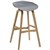 RAPIDLINE VIRGO BARSTOOL OAK COLOURED TIMBER FRAME WITH POLYPROPYLENE SHELL SEAT GREY