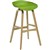 RAPIDLINE VIRGO BARSTOOL OAK COLOURED TIMBER FRAME WITH POLYPROPYLENE SHELL SEAT LIME