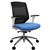 VOGUE TASK CHAIR MEDIUM MESH BACK ARMS BLUE WHITE FRAME ALUMINIUM BASE