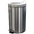 COMPASS GARBAGE PEDAL BIN ROUND 12 LITRE SILVER