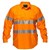 PRIME MOVER MC191 HIVIS DRILL SHIRT LONG SLEEVE CLOSED FRONT WITH TAPE FULL COLOUR