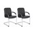 MONACO VISITORS CHAIR CANTILEVER BASE ARMS PU BLACK SET 4