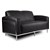 SIENNA LOUNGE TWO SEATER CHROME FRAME PU BLACK