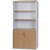 OXLEY HALF DOOR STATIONARY CUPBOARD 900 X 450 X 1800MM OAKWHITE