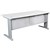 SUMMIT OPEN DESK WITH METAL CLEGS 1500 X 750MM WHITESILVER